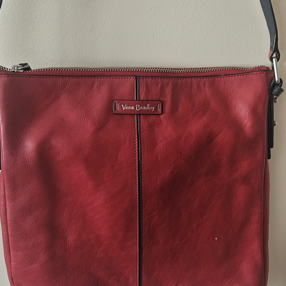 Vera Bradley Red Leather Crossbody Bag